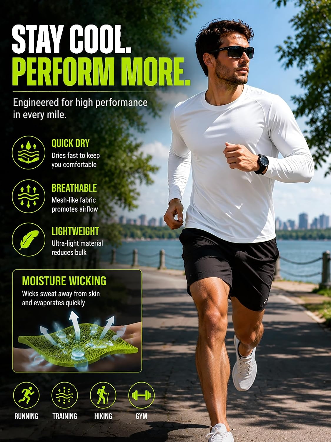 image:image2Pack Long Sleeve Shirts for Men UV Protection Shirt UPF Fishing Cooling Shirt Sun Shirts for Men