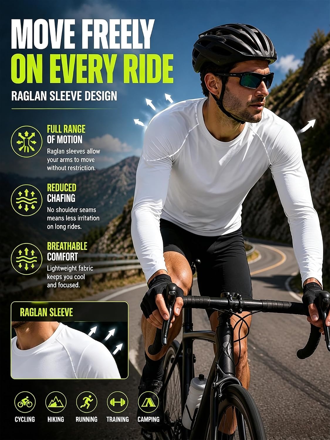 image:image2Pack UV Shirts for Men Long Sleeve Shirt UPF Cooling Shirt Breathable Dry Fit Tshirt Sun Protection Shirts for Men