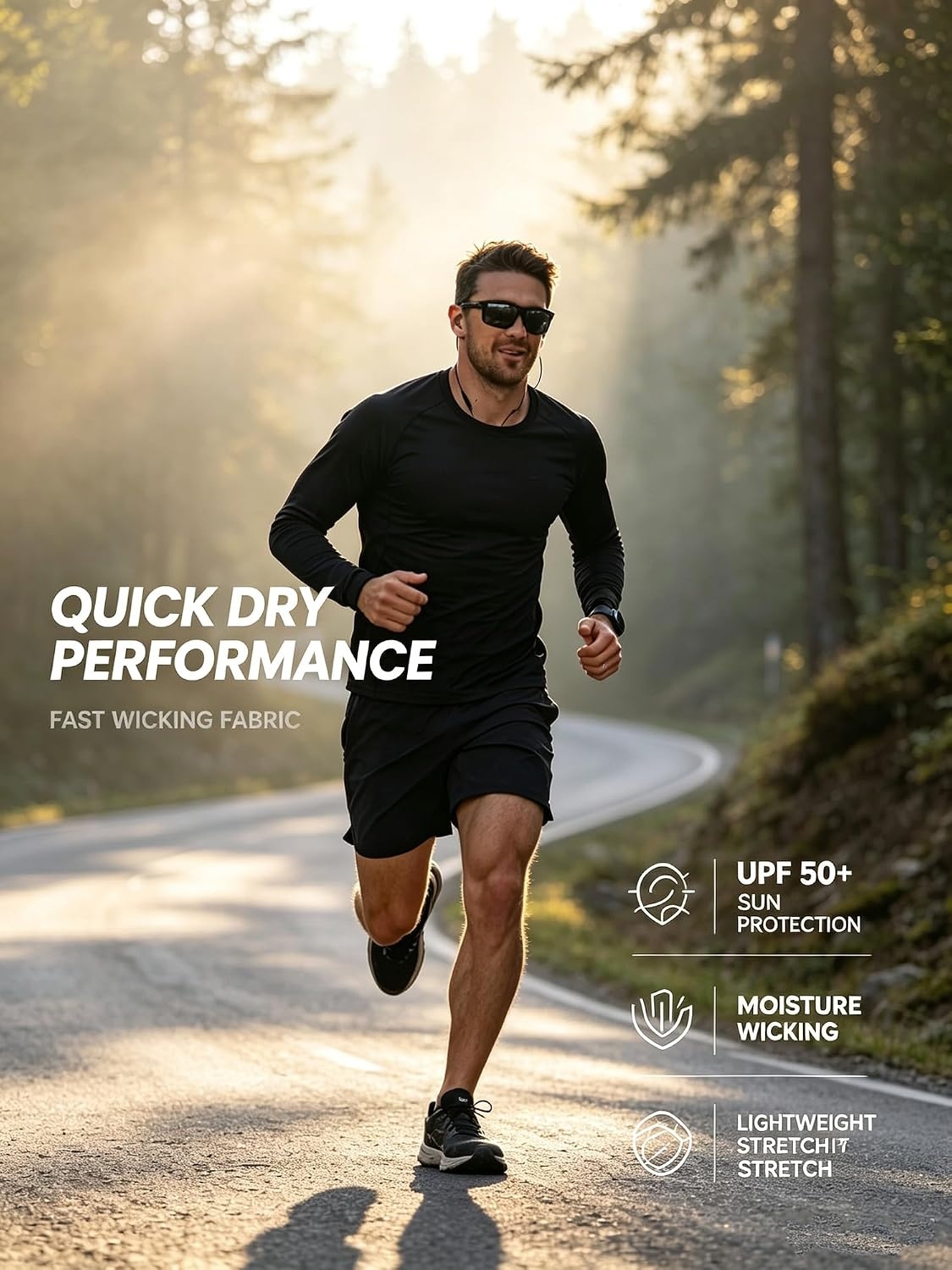 image:image2Pack UV Shirts for Men Long Sleeve Shirt UPF Cooling Shirt Breathable Dry Fit Tshirt Sun Protection Shirts for Men