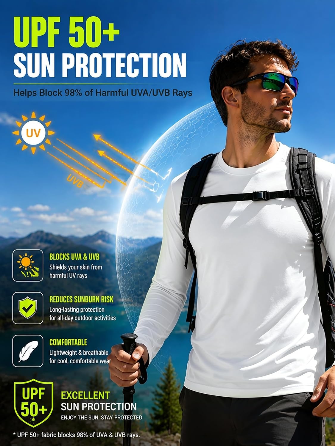 image:image3Pack Mens Long Sleeve Tee Shirts SPF Cooling Shirt Breathable Dry Fit Tshirt UV Protection Shirts for Men