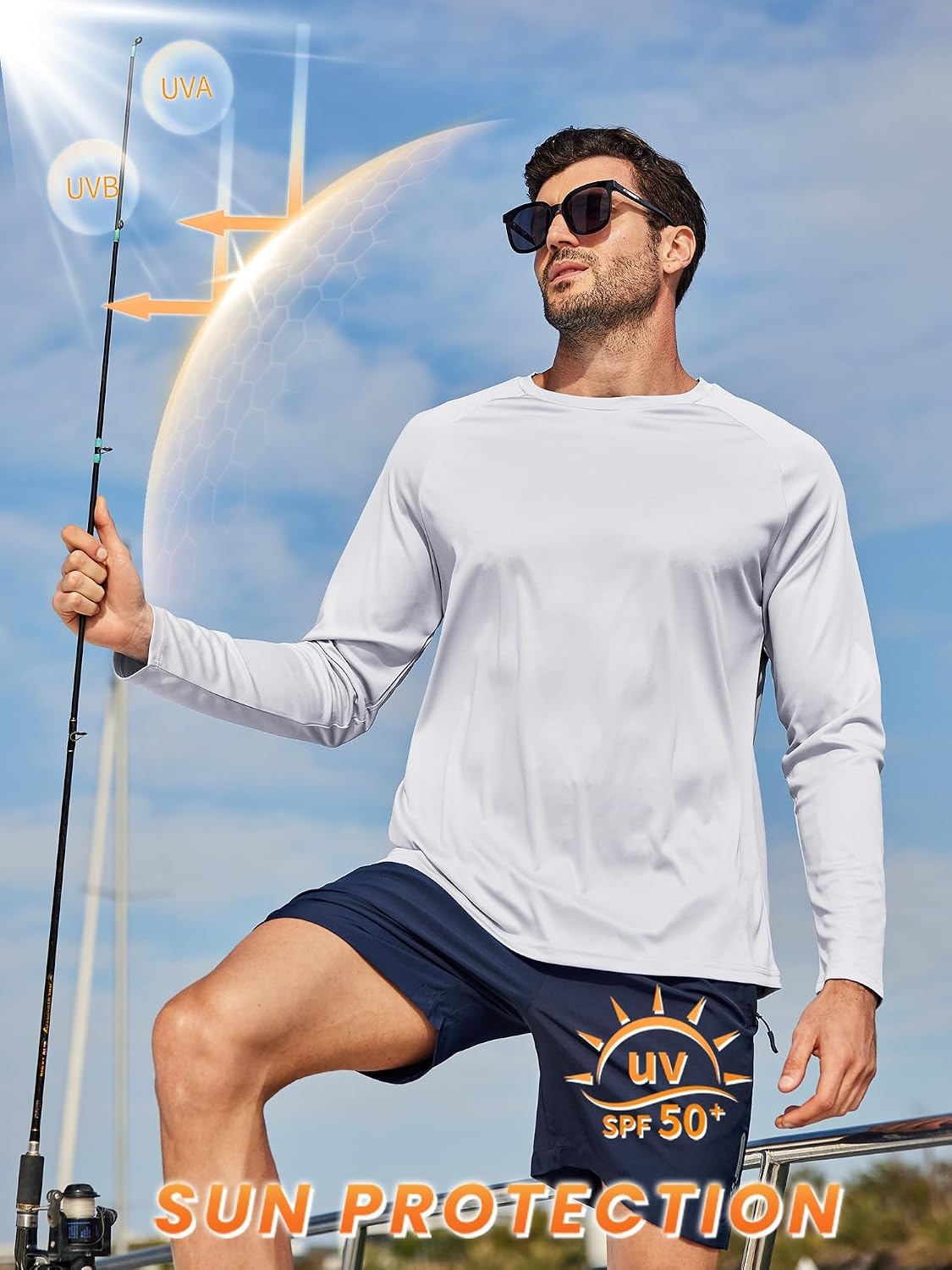 image:image3Pack Mens Long Sleeve Tee Shirts SPF Cooling Shirt Breathable Dry Fit Tshirt UV Protection Shirts for Men