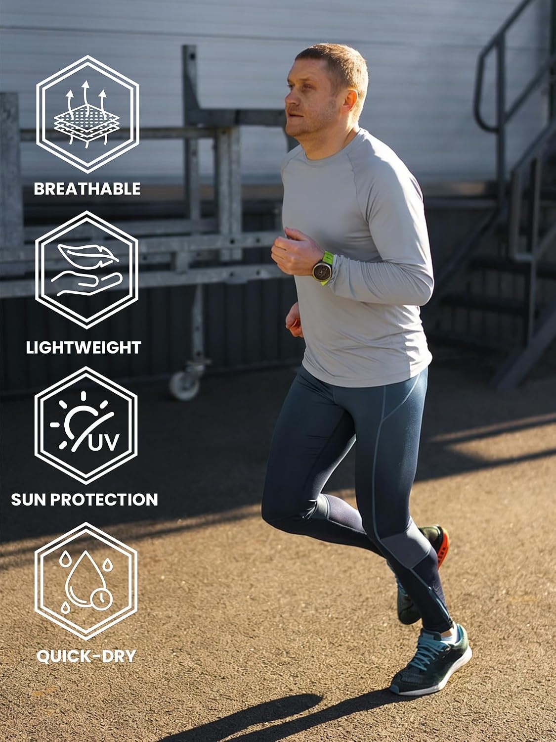 image:image3Pack UV Shirts for Men Long Sleeve Shirt UPF Cooling Shirt Breathable Dry Fit Tshirt Sun Protection Shirts for Men