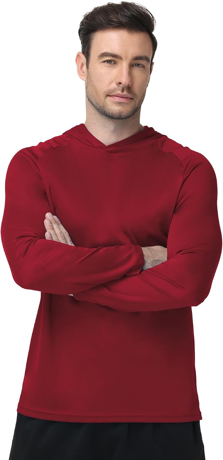 image:imageZITY 5 Pack Mens Sun Protection Long Sleeve Hoodie Shirts UPF 50 Fishing Shirts Lightweight Athletic Rash Guard Sweatshirts5 Army Green