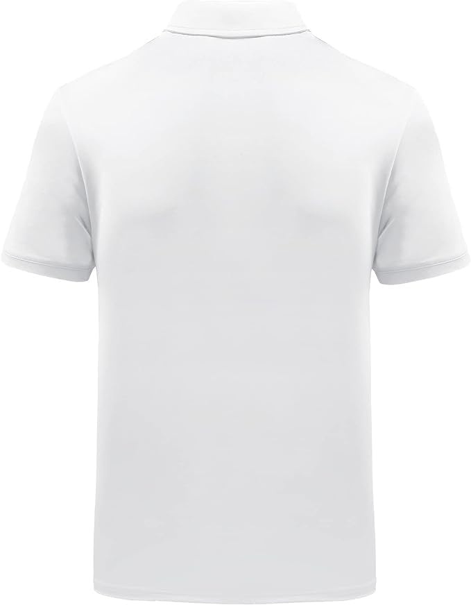 image:imageZITY Golf Polo Shirts for Men Short Sleeve UPF 50 Athletic Tennis TShirt Machine Wash Casual Business Tennis Work Outdoor Moisture Wicking QuickDrying Breathable Stretchy Print PatternsWhite Grey