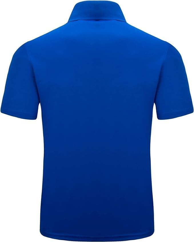 image:imageZITY Golf Polo Shirts for Men Short Sleeve UPF 50 Athletic Tennis TShirt Machine Wash Casual Business Tennis Work Outdoor Moisture Wicking QuickDrying Breathable Stretchy Print PatternsCurve Blue