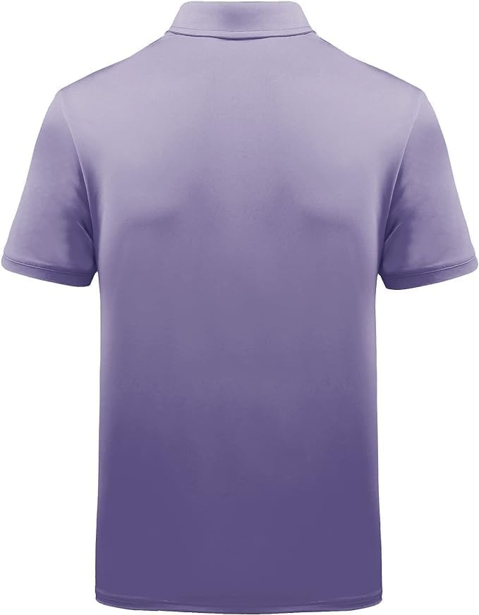 image:imageZITY Golf Polo Shirts for Men Short Sleeve UPF 50 Athletic Tennis TShirt Machine Wash Casual Business Tennis Work Outdoor Moisture Wicking QuickDrying Breathable Stretchy Print PatternsLight Purple