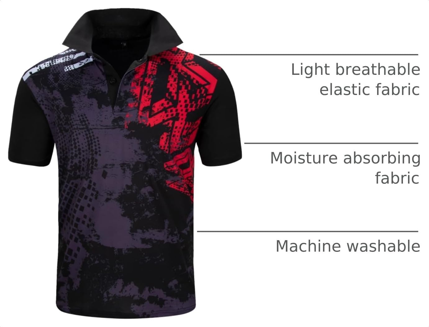 image:imageZITY Golf Polo Shirts for Men Short Sleeve UPF 50 Athletic Tennis TShirt Machine Wash Casual Business Tennis Work Outdoor Moisture Wicking QuickDrying Breathable Stretchy Print PatternsDrb