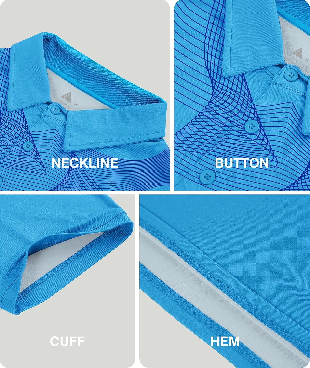 image:imageZITY Golf Polo Shirts for Men Short Sleeve UPF 50 Athletic Tennis TShirt Machine Wash Casual Business Tennis Work Outdoor Moisture Wicking QuickDrying Breathable Stretchy Print PatternsBlue Purple