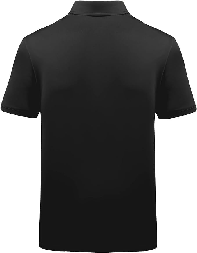 image:imageZITY Golf Polo Shirts for Men Short Sleeve UPF 50 Athletic Tennis TShirt Machine Wash Casual Business Tennis Work Outdoor Moisture Wicking QuickDrying Breathable Stretchy Print PatternsBlack Navy Blue