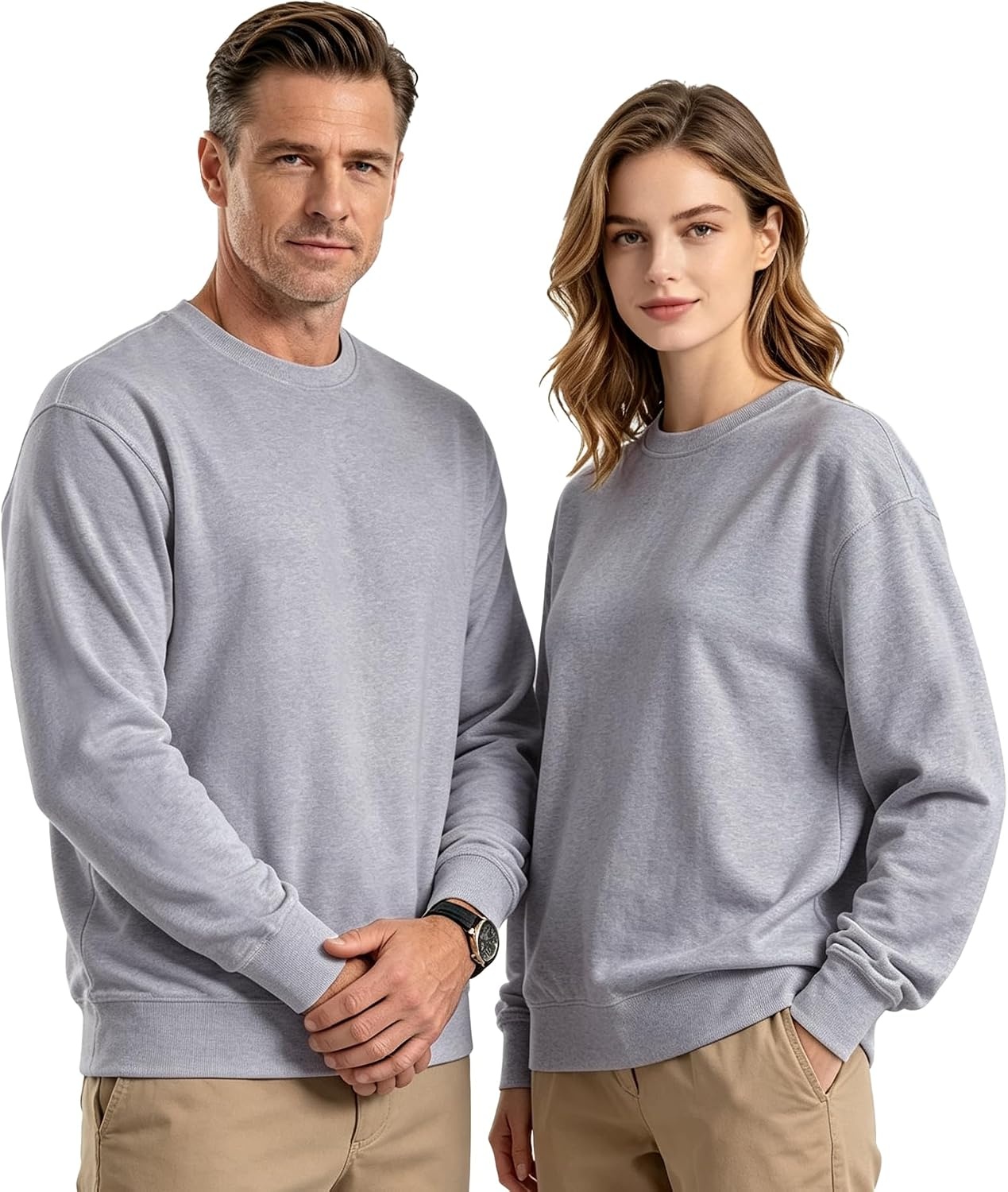 image:imageZITY Mens Athletic Crewneck Sweatshirt Classic Versatile Lightweight Long Sleeve Sweatshirts for MenSport Gray