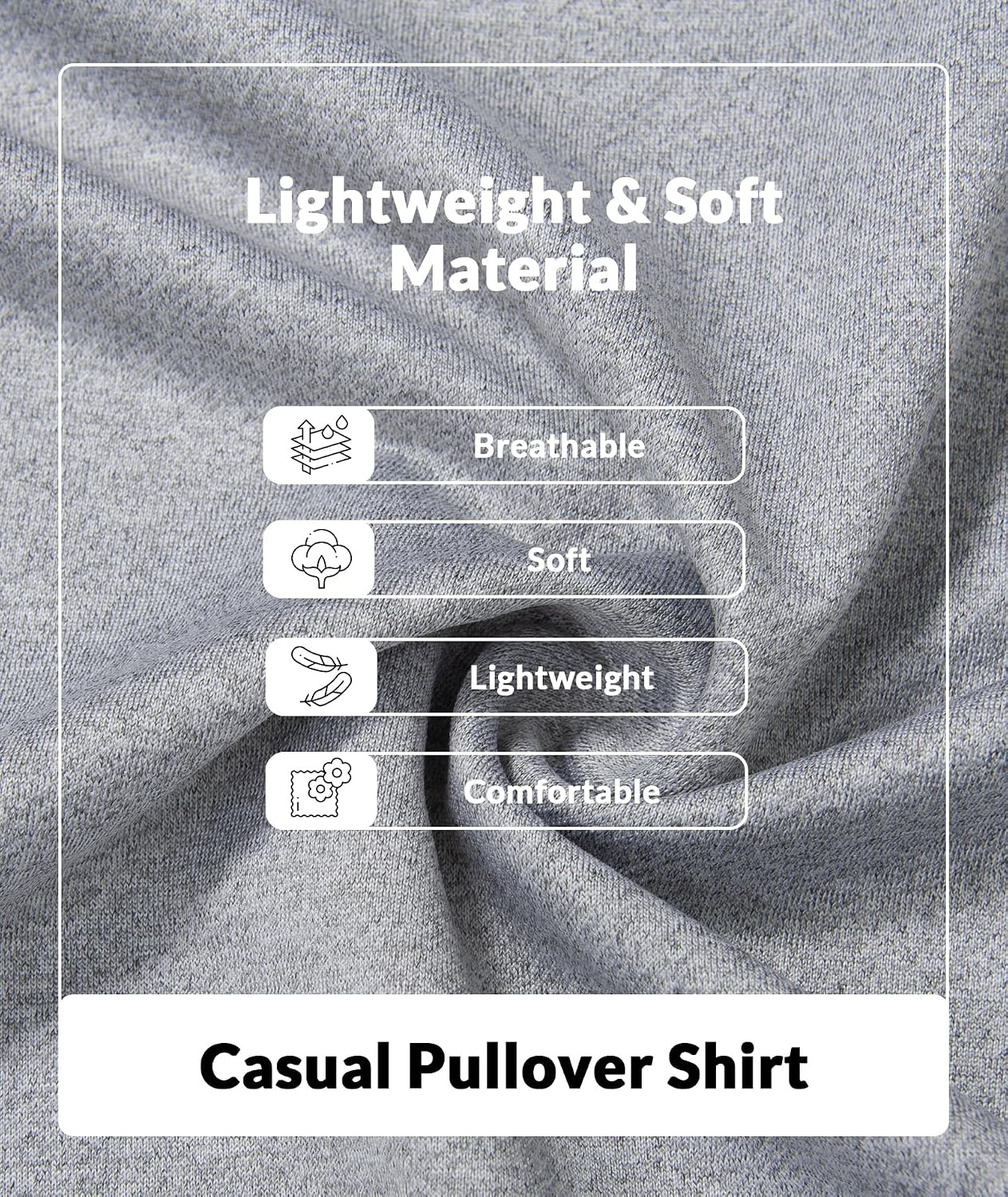 image:imageZITY Mens Athletic Crewneck Sweatshirt Classic Versatile Lightweight Long Sleeve Sweatshirts for MenSport Gray