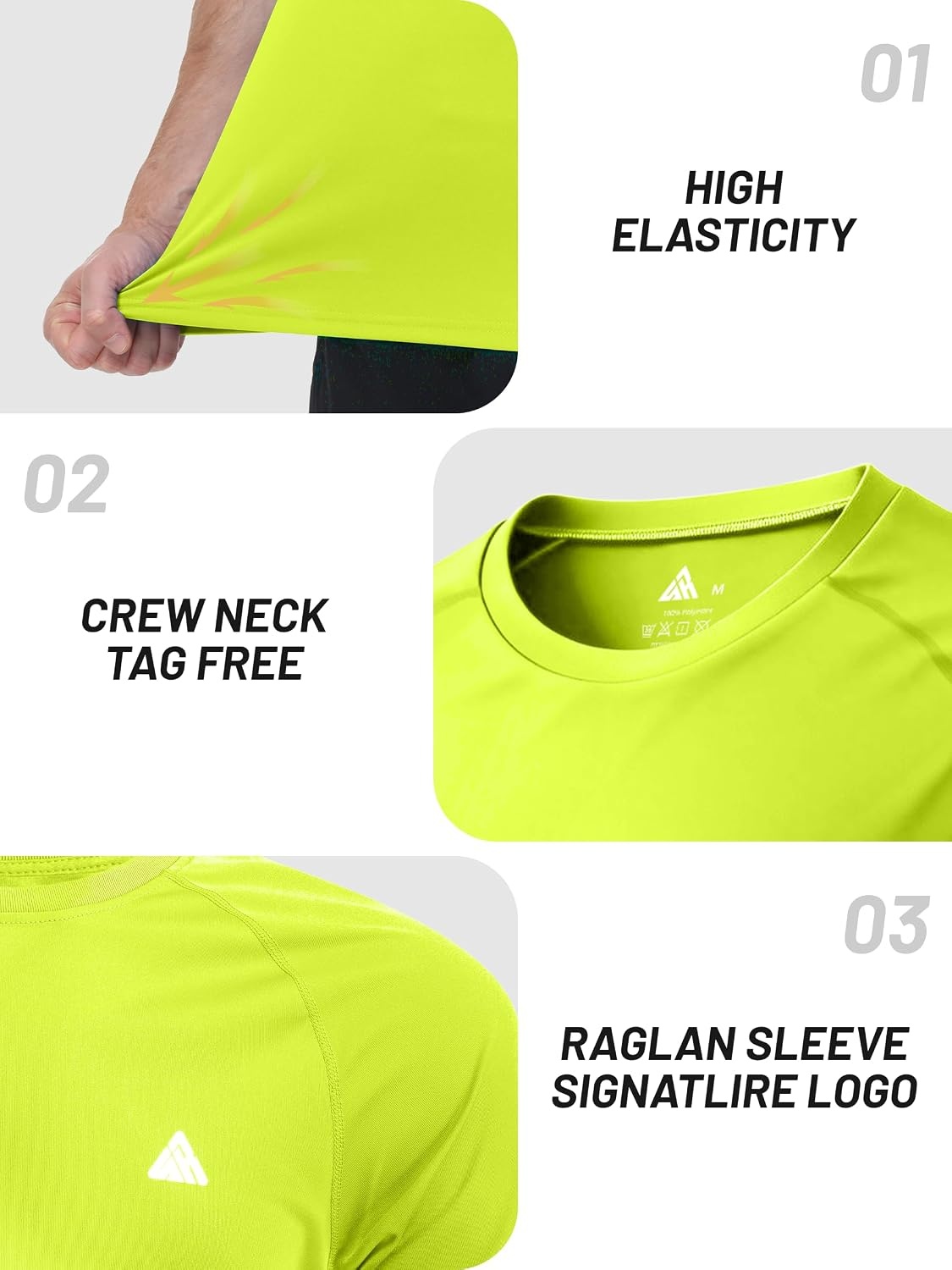 image:imageZITY Mens Athletic Workout Shirt Short Sleeve Quick Dry Swim Shirts UPF 50 Fishing Rash Guard TShirtsGreen