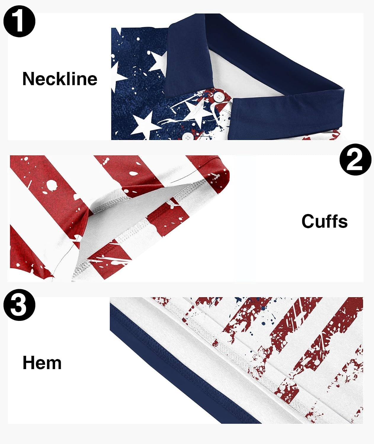 image:imageZITY Mens Golf Short Sleeve Moisture Wicking Polos with Print Patterns UPF 50Performance Collared TshirtStretchyLightweightBreathableTeam TrainingTennisAthleticOutdoorCampingBusinessWine Red