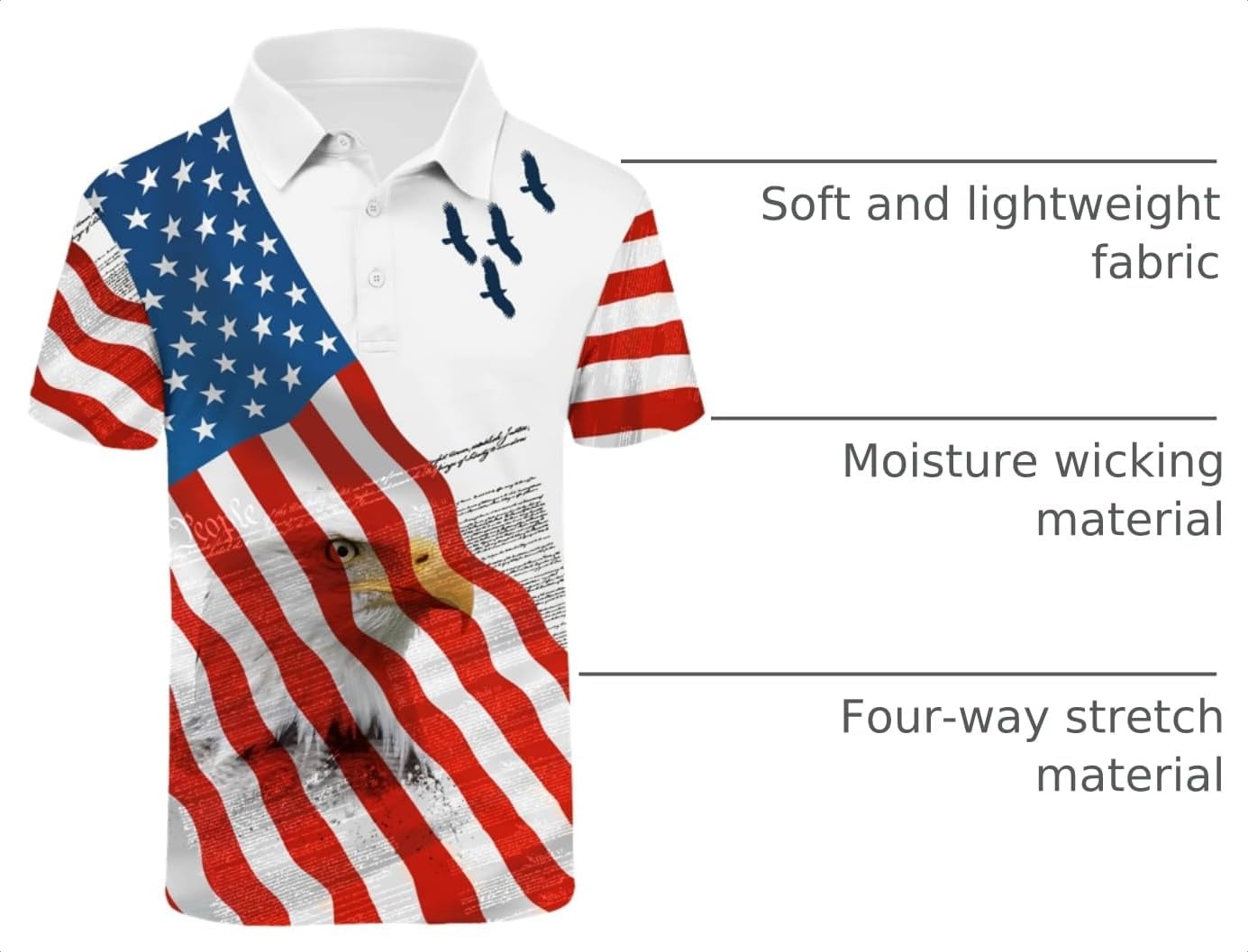 image:imageZITY Mens Golf Short Sleeve Moisture Wicking Polos with Print Patterns UPF 50Performance Collared TshirtStretchyLightweightBreathableTeam TrainingTennisAthleticOutdoorCampingBusinessLight Red