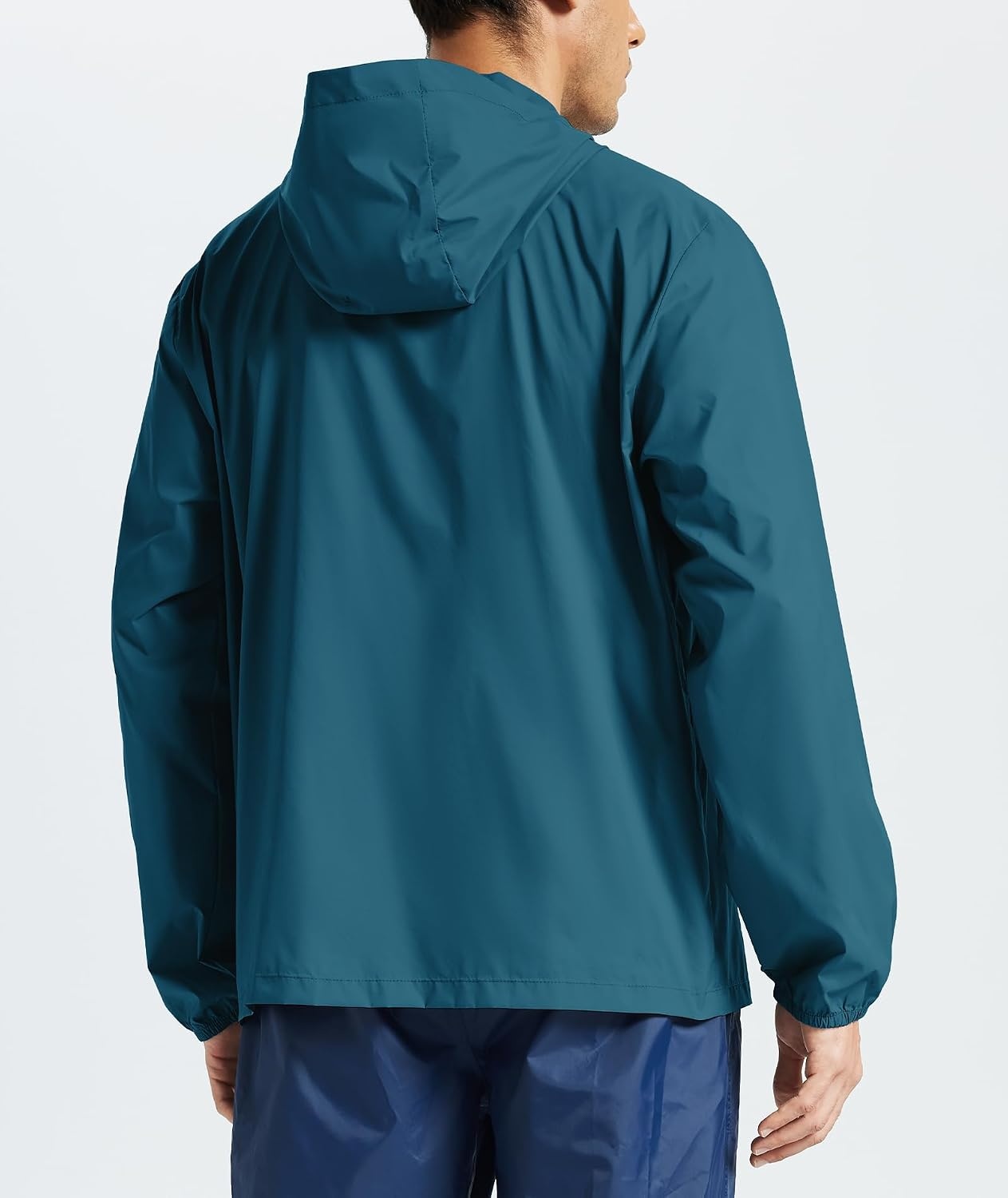 image:imageZITY Mens Lightweight Waterproof Rain Jacket Hooded Windbreaker Raincoat Packable for Outdoor HikingDeep Blue