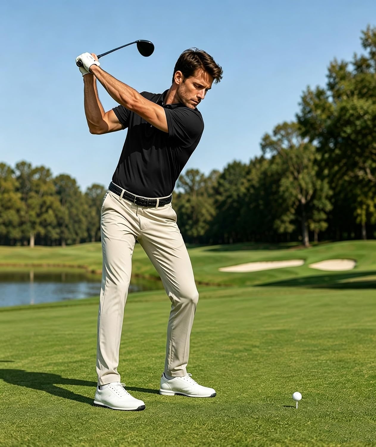 image:imageZITY Mens Polo Shirts Short Sleeve Casual Summer Collared Golf ShirtsBlackNavyRed