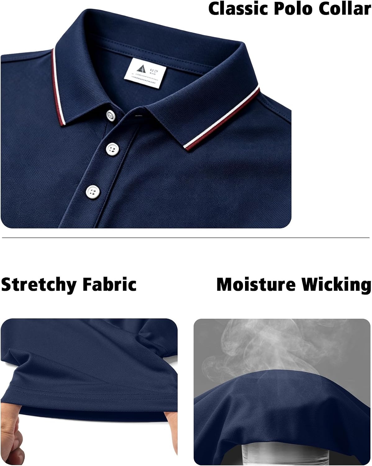 image:imageZITY Mens Polo Shirts Short Sleeve Casual Summer Collared Golf ShirtsNavyNavyNavy