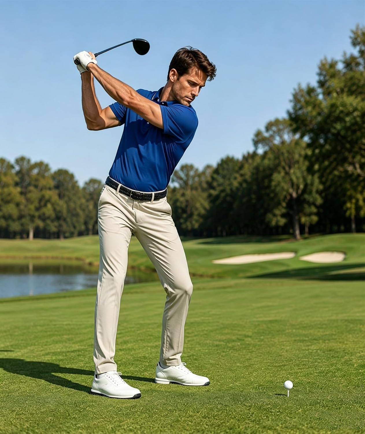 image:imageZITY Mens Polo Shirts Short Sleeve Casual Summer Collared Golf ShirtsRoyal BlueBaby BlueLake Blue