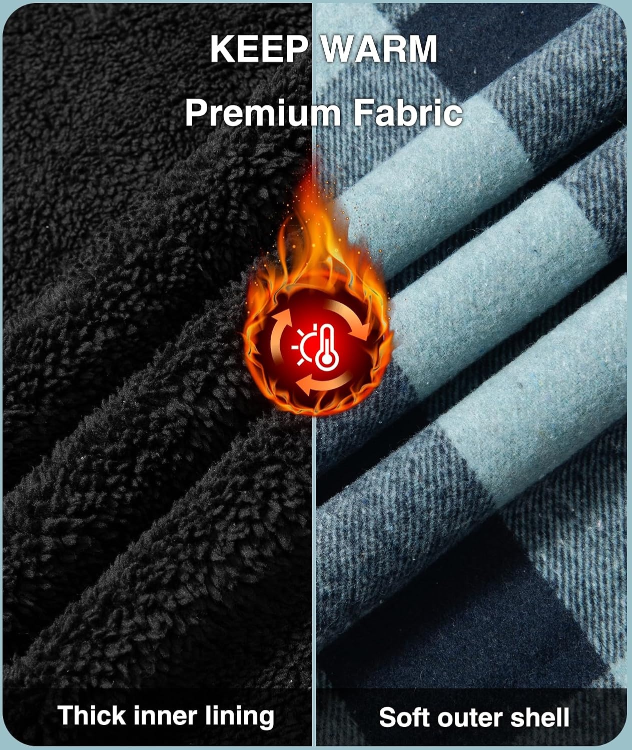 image:imageZITY Mens Sherpa Flannel Shirt Jacket Plaid Fleece Lined Hooded Sweatshirt Zip Front with Button PlacketWinter Warm Coat4 PocketsHeavyweight ThickPartyWorkCampingHikingDaily WearShoppingLight Green