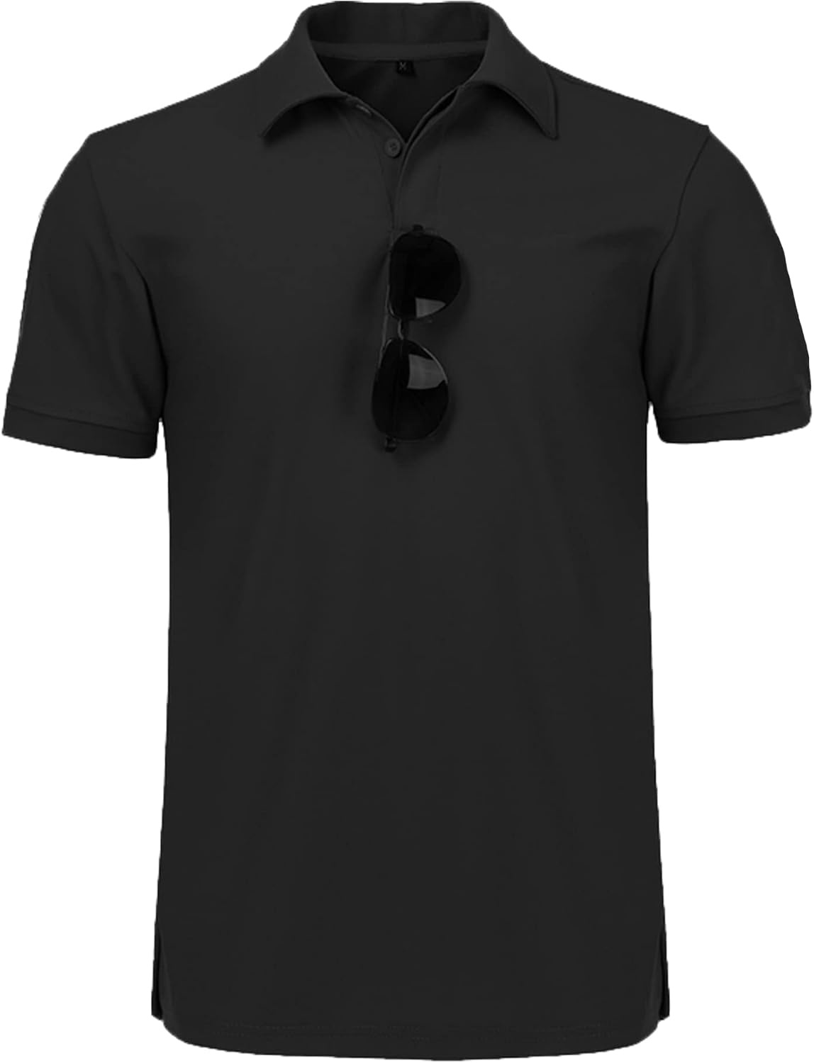 image:imageZITY Mens Short Sleeve Golf Polo Collared Shirts Solid Performance Tactical Shirt Moisture Wicking Breathable Lightweight Work Business Tennis Daily Casual TShirtZblack