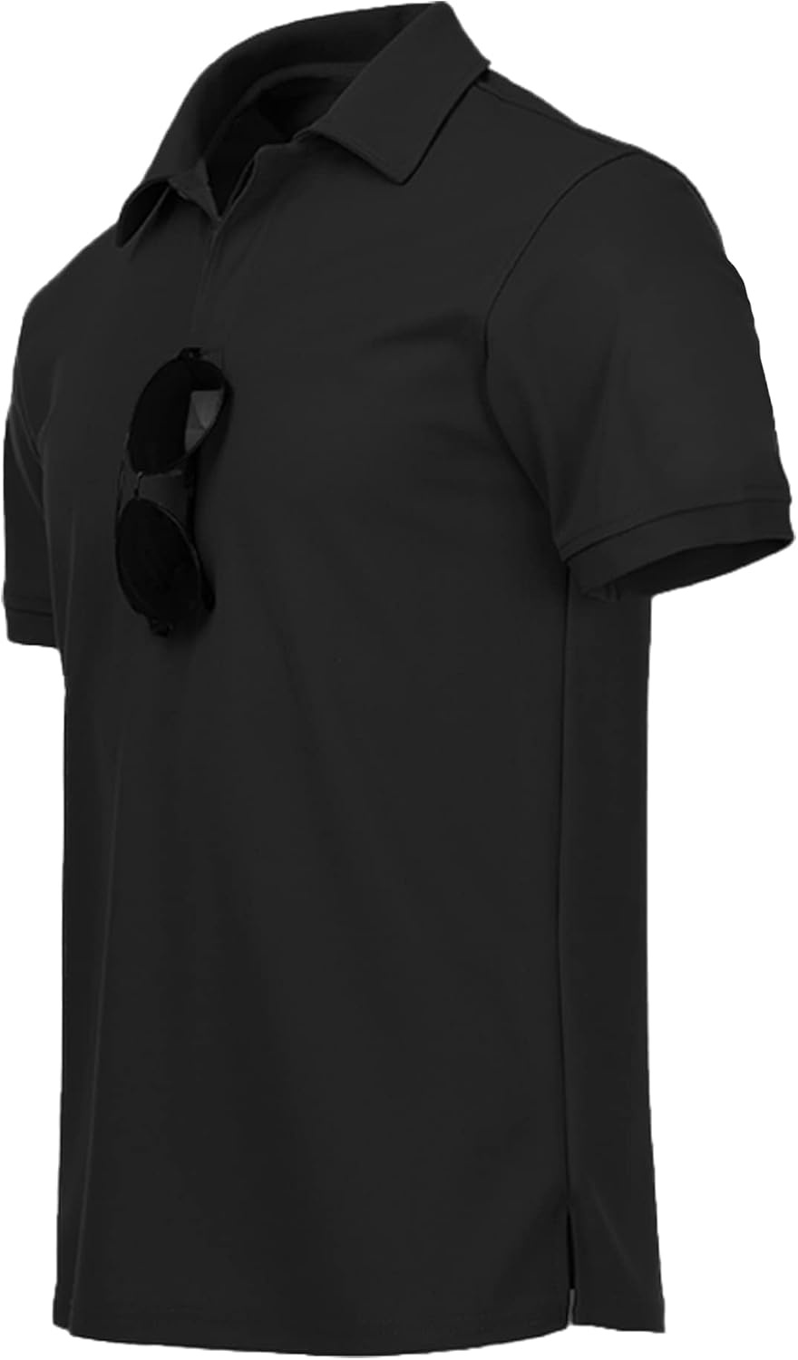 image:imageZITY Mens Short Sleeve Golf Polo Collared Shirts Solid Performance Tactical Shirt Moisture Wicking Breathable Lightweight Work Business Tennis Daily Casual TShirtZblack