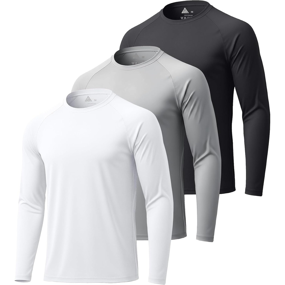 image:image3Pack Long Sleeve Shirts for Men UV Protection Shirt UPF Fishing Cooling Shirt Sun Shirts for Men