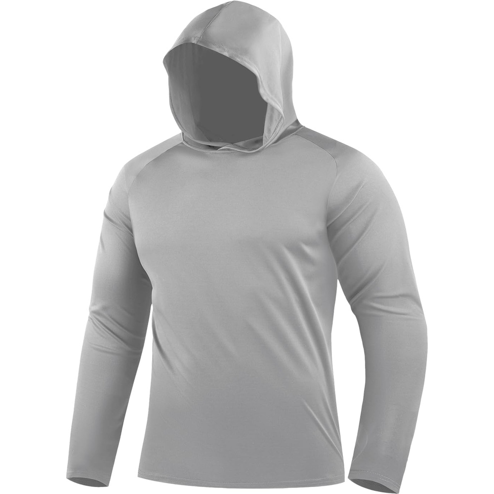 image:imageZITY 5 Pack Mens Sun Protection Long Sleeve Hoodie Shirts UPF 50 Fishing Shirts Lightweight Athletic Rash Guard SweatshirtsAsh Gray