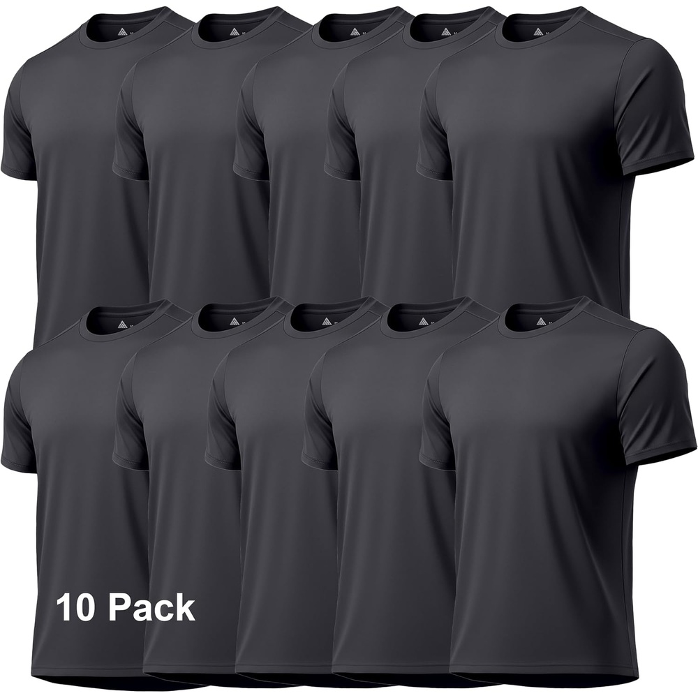 image:imageZITY 5 Packs Mens UPF 50 Sun Protection TShirts Workout Fishing Swimming Rash Guard Fast Dry Breathable Shirt10 Pack Black