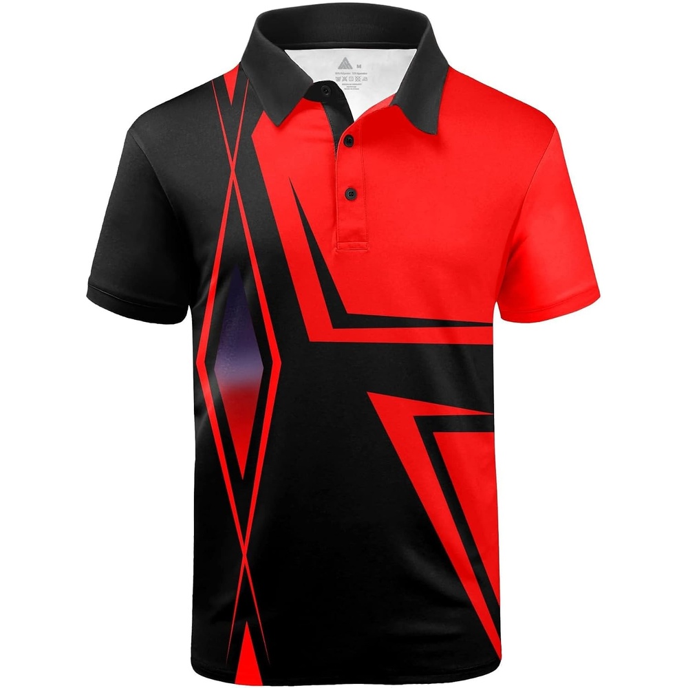 image:imageZITY Golf Polo Shirts for Men Short Sleeve UPF 50 Athletic Tennis TShirt  Machine Wash Casual Business Tennis Work Outdoor Moisture Wicking QuickDrying Breathable Stretchy Print PatternsRr