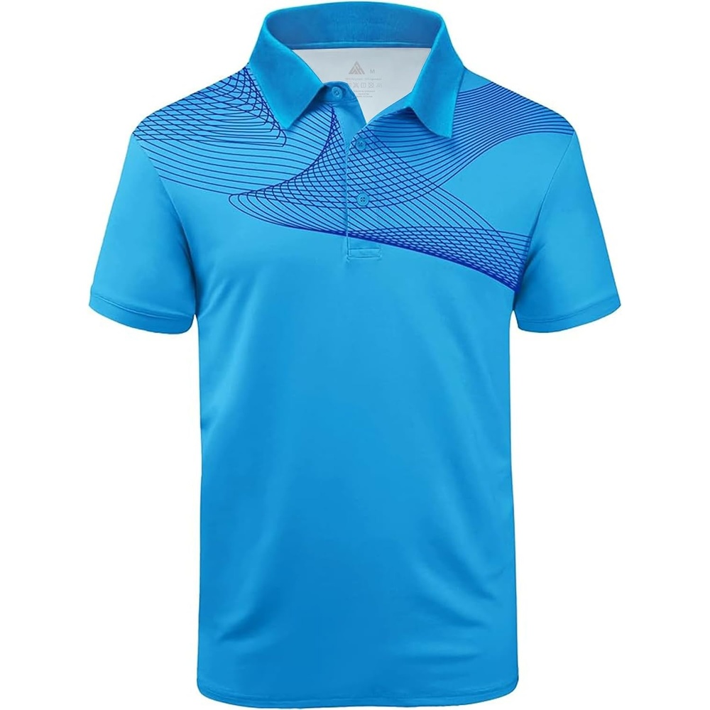 image:imageZITY Golf Polo Shirts for Men Short Sleeve UPF 50 Athletic Tennis TShirt Machine Wash Casual Business Tennis Work Outdoor Moisture Wicking QuickDrying Breathable Stretchy Print PatternsBlue Purple