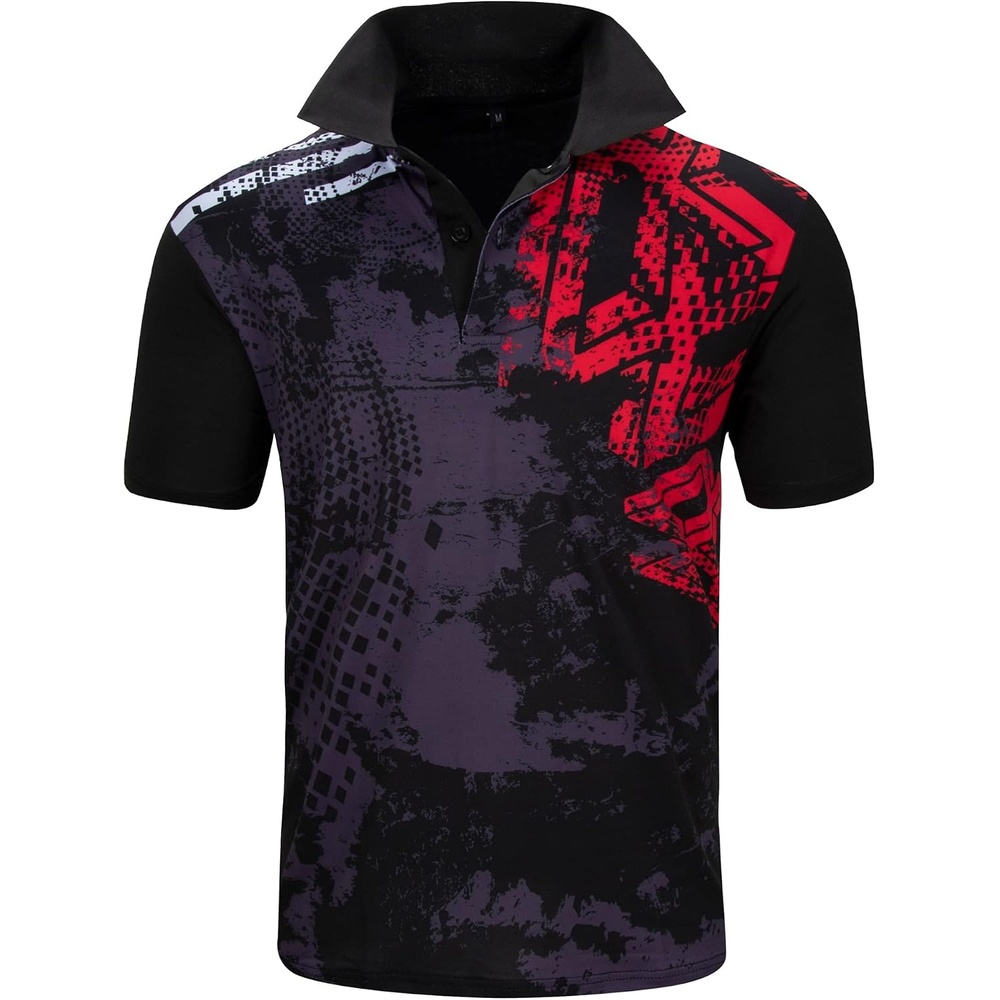 image:imageZITY Golf Polo Shirts for Men Short Sleeve UPF 50 Athletic Tennis TShirt  Machine Wash Casual Business Tennis Work Outdoor Moisture Wicking QuickDrying Breathable Stretchy Print PatternsDrb
