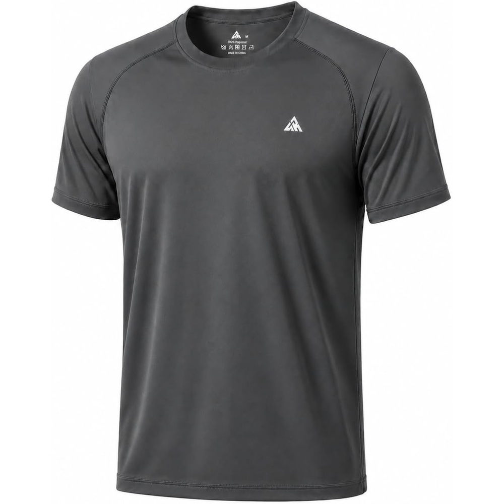 image:imageZITY Mens Athletic Workout Shirt Short Sleeve Quick Dry Swim Shirts UPF 50 Fishing Rash Guard TShirtsDark Grey