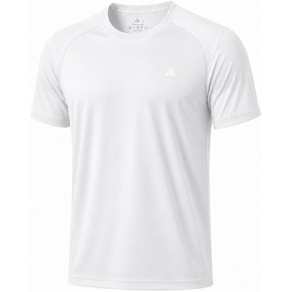 image:imageZITY Mens Athletic Workout Shirt Short Sleeve Quick Dry Swim Shirts UPF 50 Fishing Rash Guard TShirtsWhite