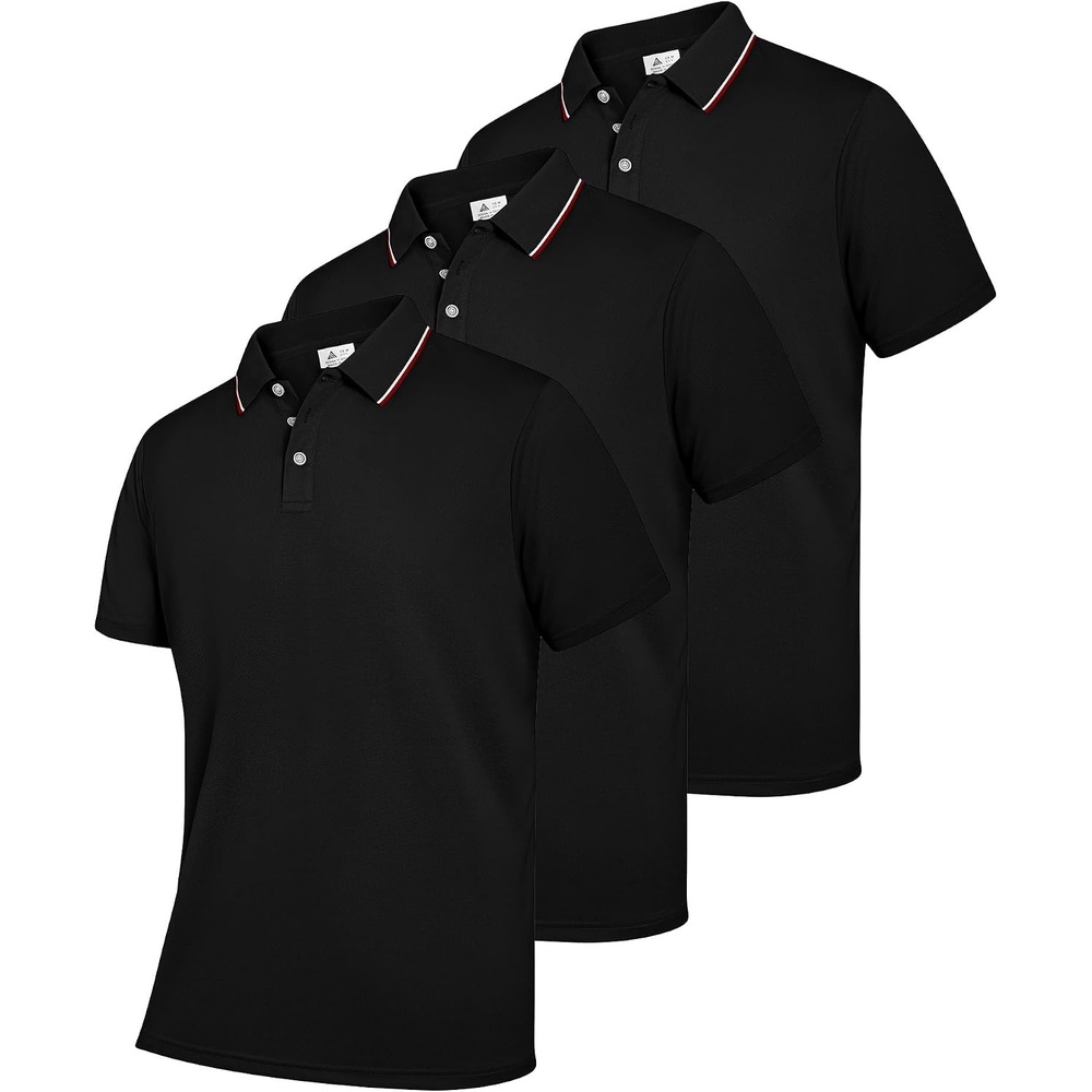 image:imageZITY Mens Polo Shirts Short Sleeve Casual Summer Collared Golf ShirtsBlackBlackBlack