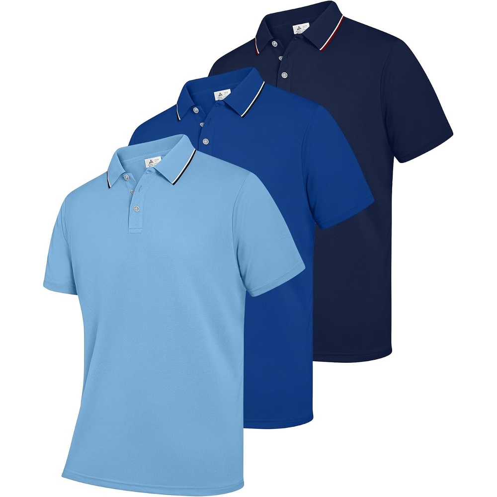 image:imageZITY Mens Polo Shirts Short Sleeve Casual Summer Collared Golf ShirtsNavyRoyal BlueBaby Blue