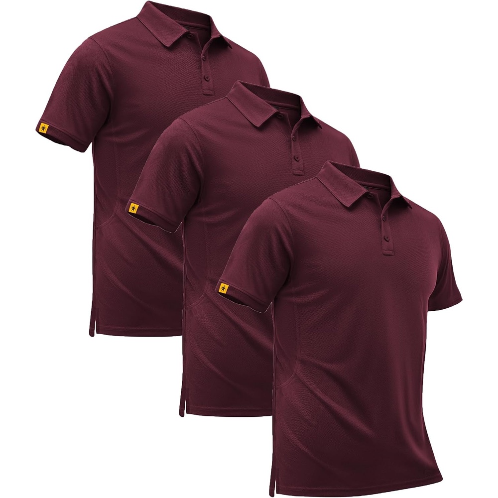 image:imageZITY Mens Short Sleeve Golf Polo Collared Shirts Solid Performance Tactical Shirt Moisture Wicking Breathable Lightweight Work Business Tennis Daily Casual TShirtAred