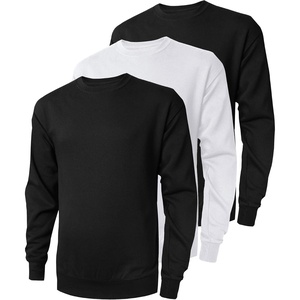 ZITY 3 Pack Men’s Crewneck Sweatshirts Lightweight Long Sleeve Casual Pullover Moisture Wicking Sweatshirts for Men(Black Black White)