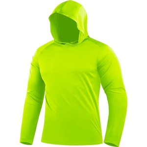 ZITY 5 Pack Men’s Sun Protection Long Sleeve Hoodie Shirts UPF 50+ Fishing Shirts Lightweight Athletic Rash Guard Sweatshirts(Bright Green)