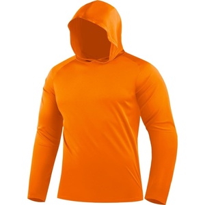ZITY 5 Pack Men’s Sun Protection Long Sleeve Hoodie Shirts UPF 50+ Fishing Shirts Lightweight Athletic Rash Guard Sweatshirts(Tangerine)