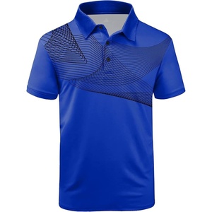 ZITY Golf Polo Shirts for Men Short Sleeve UPF 50+ Athletic Tennis T-Shirt | Machine Wash, Casual Business, Tennis, Work, Outdoor, Moisture Wicking, Quick-Drying, Breathable, Stretchy, Print Patterns(Blue Black)