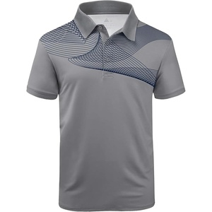 ZITY Golf Polo Shirts for Men Short Sleeve UPF 50+ Athletic Tennis T-Shirt | Machine Wash, Casual Business, Tennis, Work, Outdoor, Moisture Wicking, Quick-Drying, Breathable, Stretchy, Print Patterns(Grey)