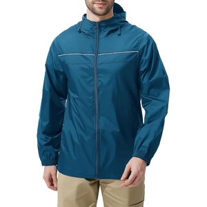 ZITY Mens Rain Jacket with Lining Waterproof Lightweight Rain Coats Packable Hooded Windbreaker for Hiking Golf Cycling(Dark Blue)