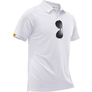 ZITY Men’s Short Sleeve Golf Polo Collared Shirts | Solid Performance Tactical Shirt, Moisture Wicking Breathable Lightweight, Work Business Tennis Daily Casual T-Shirt(White)