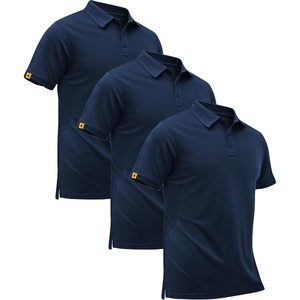 ZITY Men’s Short Sleeve Golf Polo Collared Shirts | Solid Performance Tactical Shirt, Moisture Wicking Breathable Lightweight, Work Business Tennis Daily Casual T-Shirt(A-navy)