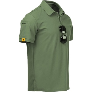 ZITY Men’s Short Sleeve Golf Polo Collared Shirts | Solid Performance Tactical Shirt, Moisture Wicking Breathable Lightweight, Work Business Tennis Daily Casual T-Shirt(Green)