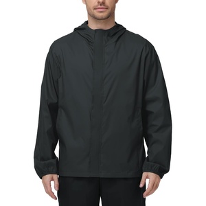 ZITY Men’s Waterproof Rain Jacket hood Lightweight Packable Rain Coats for Men Nylon Windbreaker Work Golf Hiking Cycling(Black)