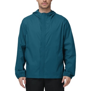 ZITY Men’s Waterproof Rain Jacket hood Lightweight Packable Rain Coats for Men Nylon Windbreaker Work Golf Hiking Cycling(Dark Blue)