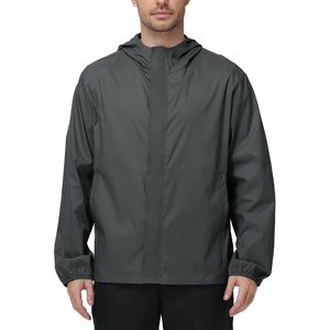 ZITY Men’s Waterproof Rain Jacket hood Lightweight Packable Rain Coats for Men Nylon Windbreaker Work Golf Hiking Cycling(Dark Grey)