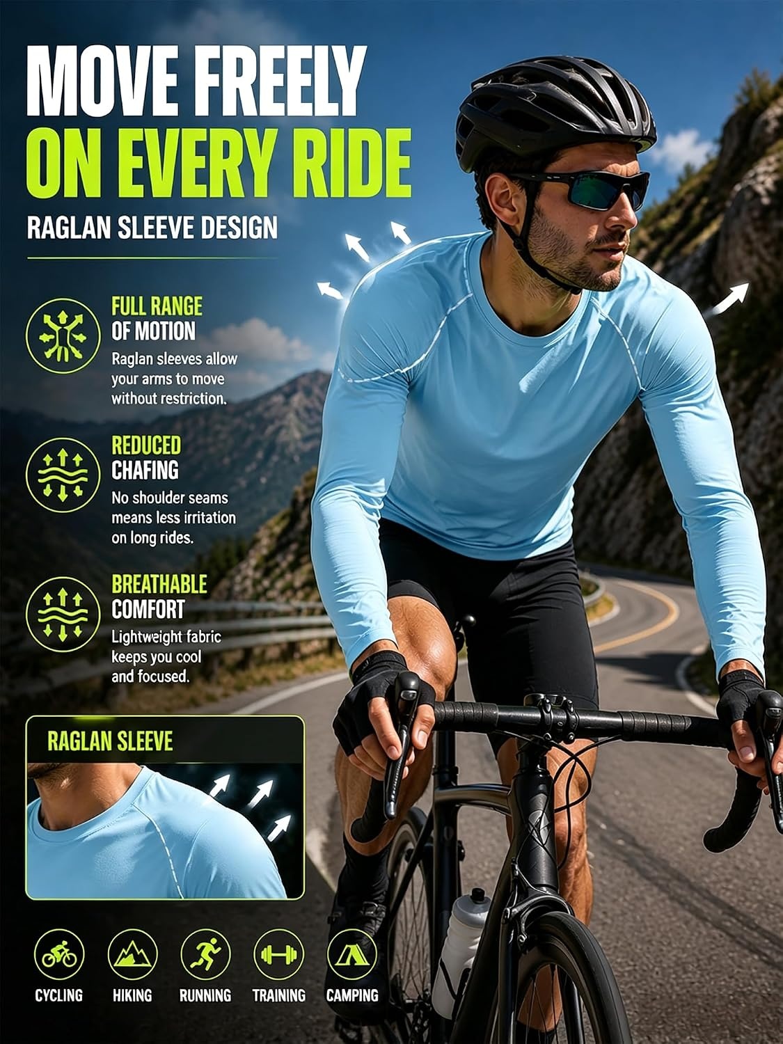 image:image2Pack Long Sleeve Shirts for Men Sun Protection Crew NeckSun ProtectionUPFUVWorkoutRunningHikingFishingCyclingCoolingMoisture WickingQuick DryAthletic