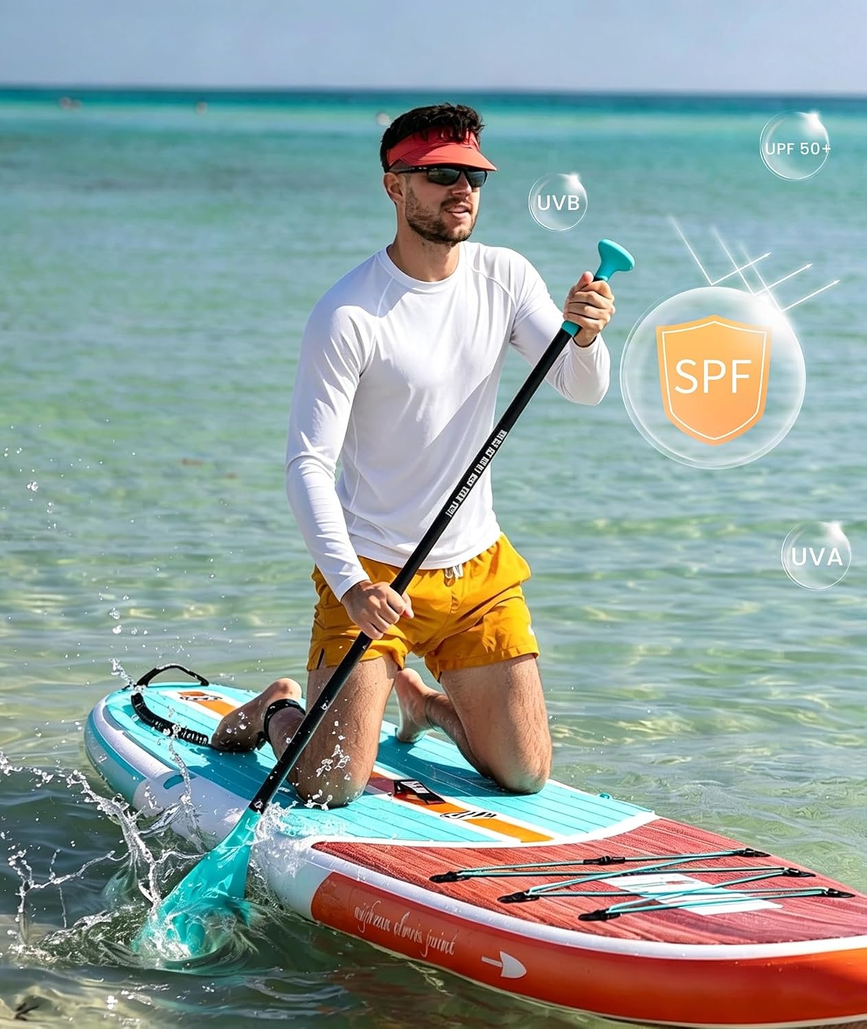 image:imageMens Long Sleeve Tee Shirts Sun Protection Fast Dry CrewNeckSunProtectionUPFUVWorkoutRunningHikingFishingCyclingCoolingMoisture WickingQuick DryAthleticWhite